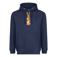 Navy Bunny Easter Heavyweight Hoodie - OliviaCreatesArt