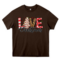 Chocolate Brown love christmas tree cake Heavy Core Tee - Jasminsmagicworld