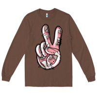 Chestnut baseball peace sign Long Sleeve Tee - Jasminsmagicworld
