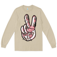 Mushroom baseball peace sign Long Sleeve Tee - Jasminsmagicworld