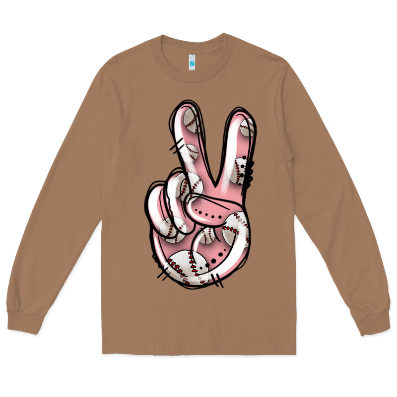 Baseball Peace Sign Long Sleeve Tee by Jasminsmagicworld | Teevron