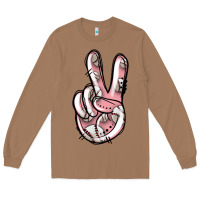 Toasted Coconut baseball peace sign Long Sleeve Tee - Jasminsmagicworld