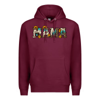 Burgundy mama sunflower leopard Premium Hoodie - OliviaCreatesArt
