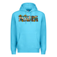 Ocean Blue mama sunflower leopard Premium Hoodie - OliviaCreatesArt