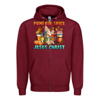 Burgundy pumpkin spice and jesus christ Zipper Hoodie - CowGirlArtShop