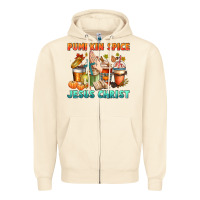 Sandshell pumpkin spice and jesus christ Zipper Hoodie - CowGirlArtShop