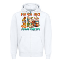 White pumpkin spice and jesus christ Zipper Hoodie - CowGirlArtShop