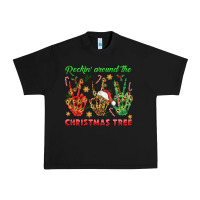 Black Rockin' Around The Christmas Tree Urban Heavy Tee - BundleAndBundleShop