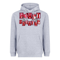 Heather Grey Heart breaker Valentine's Day Heavyweight Hoodie - FaDigitalArtStudio