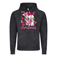 Vintage Black My 1st. pink Christmas with cute snowman Vintage Hoodie - NancyCooperArtShop