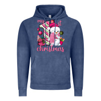 Vintage Denim My 1st. pink Christmas with cute snowman Vintage Hoodie - NancyCooperArtShop
