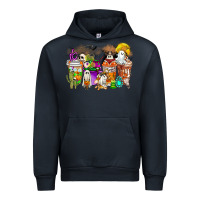 Navy Halloween Western Boo Coffee Cups Urban Hoodie - CowhideDigitalArt