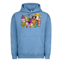 Pigment Pebble Blue Halloween Western Boo Coffee Cups Urban Hoodie - CowhideDigitalArt