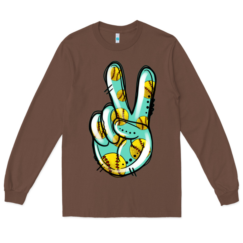 Softball Peace Sign Long Sleeve Tee by Jasminsmagicworld | Teevron