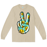 Mushroom softball peace sign Long Sleeve Tee - Jasminsmagicworld