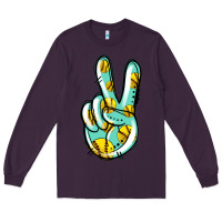 Plum softball peace sign Long Sleeve Tee - Jasminsmagicworld