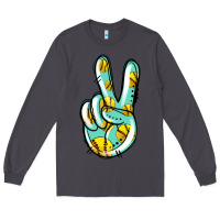 Smoke softball peace sign Long Sleeve Tee - Jasminsmagicworld