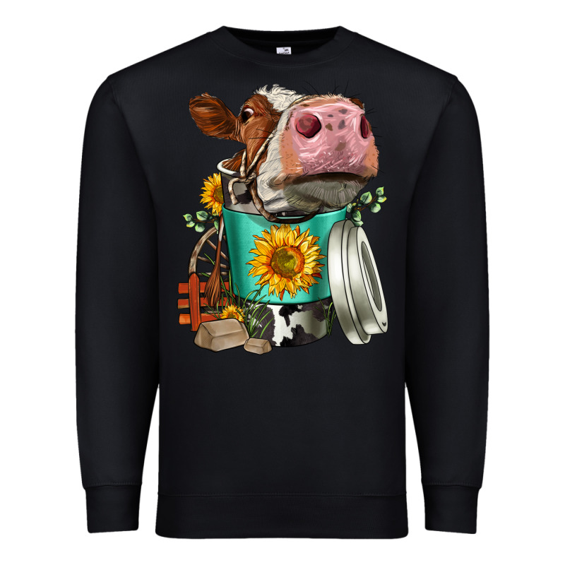 Simmental Cow Coffee Cup Premium Sweatshirt by FaDigitalArtStudio | Teevron