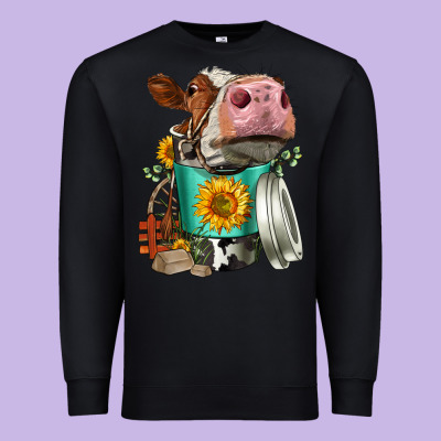 Simmental Cow Coffee Cup Premium Sweatshirt Designed By Fadigitalartstudio