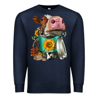 Navy Simmental Cow Coffee Cup Premium Sweatshirt - FaDigitalArtStudio