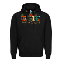 Black tgif thank goodness its fall Zipper Hoodie - CowGirlArtShop