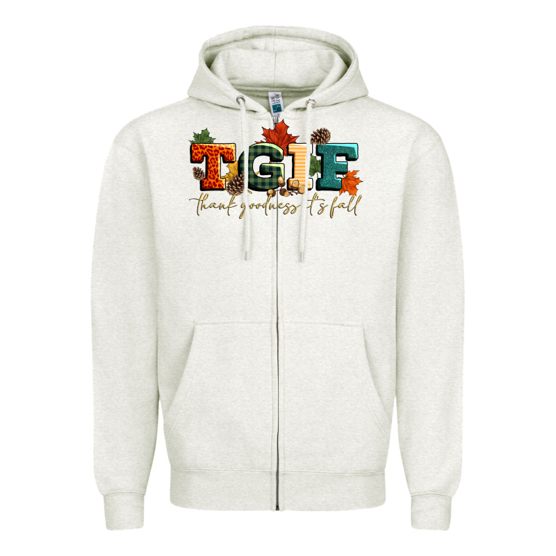 Tgif Thank Goodness Its Fall Zipper Hoodie by CowGirlArtShop | Teevron