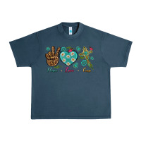 Midnight Navy Peace Love Cross Urban Heavy Tee - BundleAndBundleShop