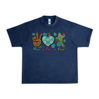 Navy Peace Love Cross Urban Heavy Tee - BundleAndBundleShop