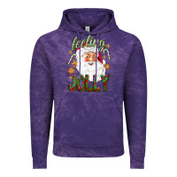 Cloud Purple Feeling Jolly with Santa Vintage Hoodie - NancyCooperArtShop