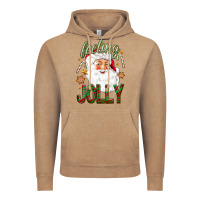 Vintage Coffee Feeling Jolly with Santa Vintage Hoodie - NancyCooperArtShop
