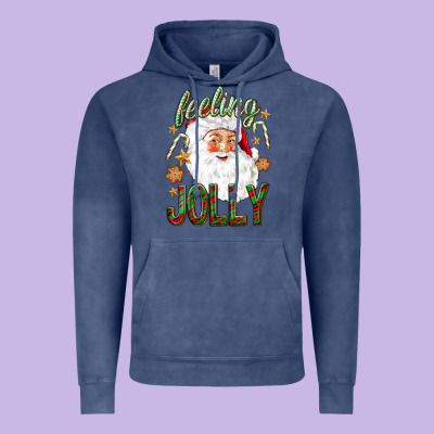 Feeling Jolly With Santa Vintage Hoodie Designed By Nancycooperartshop