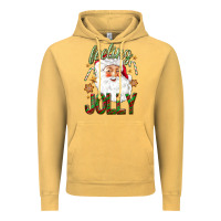 Vintage Mustard Feeling Jolly with Santa Vintage Hoodie - NancyCooperArtShop