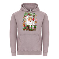 Vintage Zinc Feeling Jolly with Santa Vintage Hoodie - NancyCooperArtShop