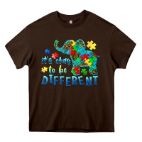 Chocolate Brown it's okay to be different elephant autism awareness Heavy Core Tee - BarkalooDesign