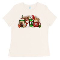 Bone Christmas snow coffee cups Ladies Tee - Jasminsmagicworld