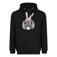 Black Easter bunny back view Heavyweight Hoodie - OliviaCreatesArt