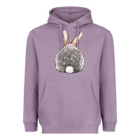 Lavender Easter bunny back view Heavyweight Hoodie - OliviaCreatesArt