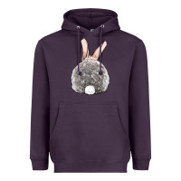 Plum Easter bunny back view Heavyweight Hoodie - OliviaCreatesArt
