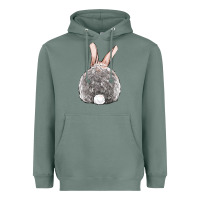 Sage Easter bunny back view Heavyweight Hoodie - OliviaCreatesArt