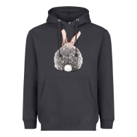 Smoke Easter bunny back view Heavyweight Hoodie - OliviaCreatesArt