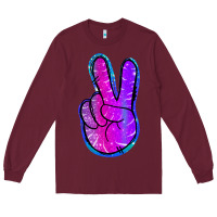 Burgundy Mermaid Peace Sign Long Sleeve Tee - Jasminsmagicworld