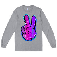 Heather Grey Mermaid Peace Sign Long Sleeve Tee - Jasminsmagicworld