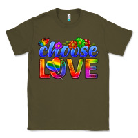 Army Green Pride LGBTQ+ Choose Love Classic Tee - BundleAndBundleShop