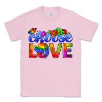 Bubblegum Pink Pride LGBTQ+ Choose Love Classic Tee - BundleAndBundleShop