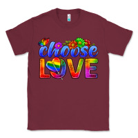 Burgundy Pride LGBTQ+ Choose Love Classic Tee - BundleAndBundleShop