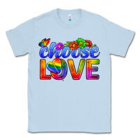Dusty Blue Pride LGBTQ+ Choose Love Classic Tee - BundleAndBundleShop