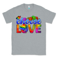Heather Grey Pride LGBTQ+ Choose Love Classic Tee - BundleAndBundleShop