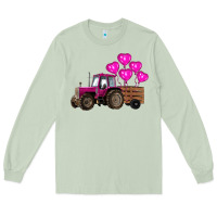 Matcha valentines day pink tractor with pink heart balloo Long Sleeve Tee - RanaPortraitStore