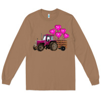 Toasted Coconut valentines day pink tractor with pink heart balloo Long Sleeve Tee - RanaPortraitStore