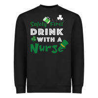 Black Safety First Drink With A Nurse Heavyweight Sweatshirt - Bettercallsaul